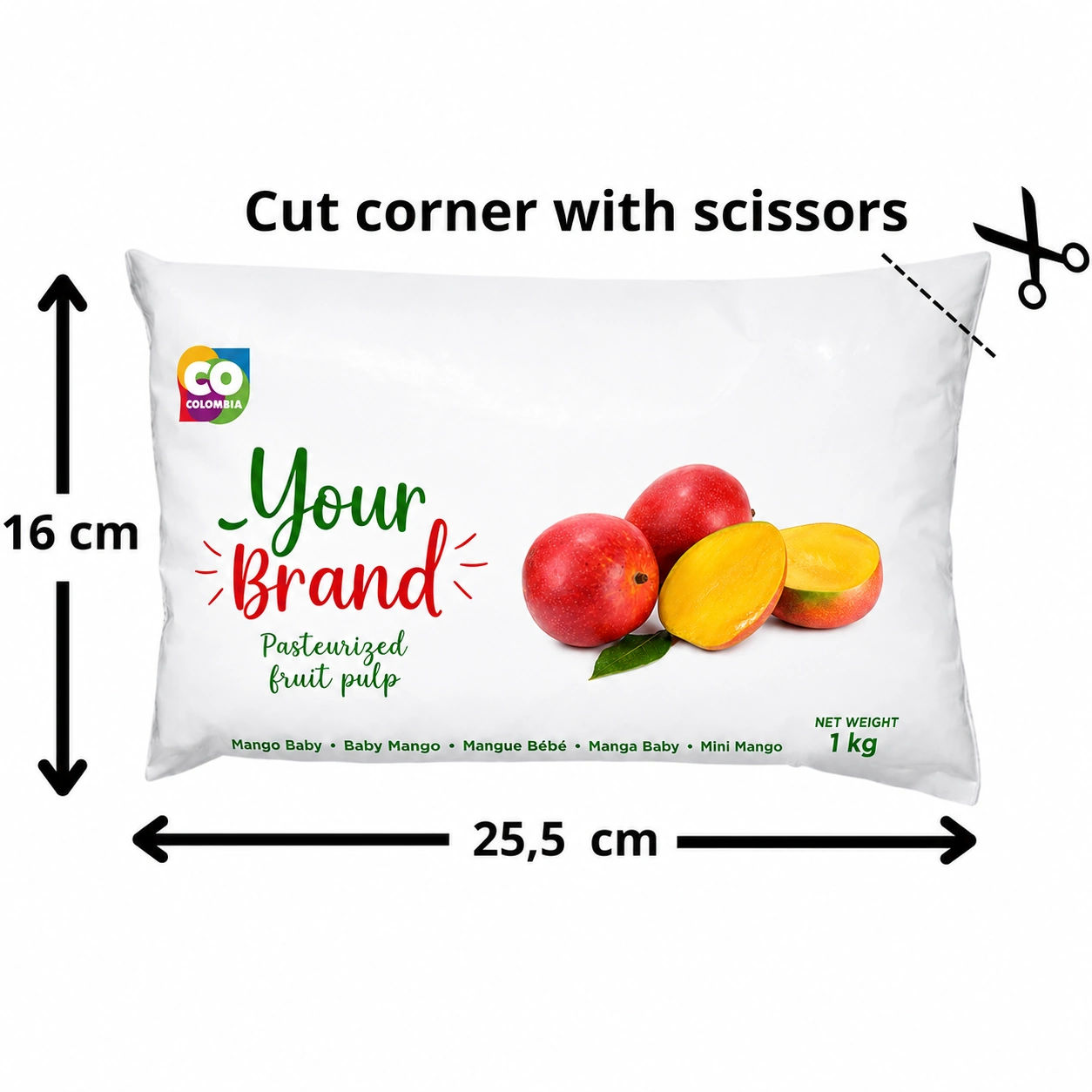From fruit to bag — how FoodsMas makes pasteurized Baby Mango Pulp purée in Colombia